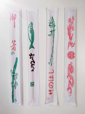 Manches de papier complètes enveloppées individuellement baguettes de bambou rondes baguettes jumelles