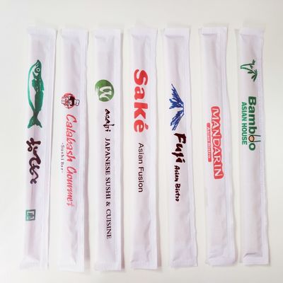 Manches de papier complètes enveloppées individuellement baguettes de bambou rondes baguettes jumelles