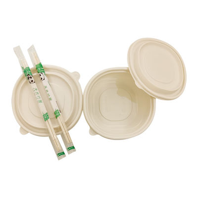 Couleur naturelle boîte à déjeuner jetable biodégradable poudre à fécule de maïs portable étanche aux fuites