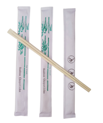 Baguettes chinoises en bambou personnalisées en gros, délicates, naturelles, rondes/jumelles/Tensoge, manchon en papier individuel